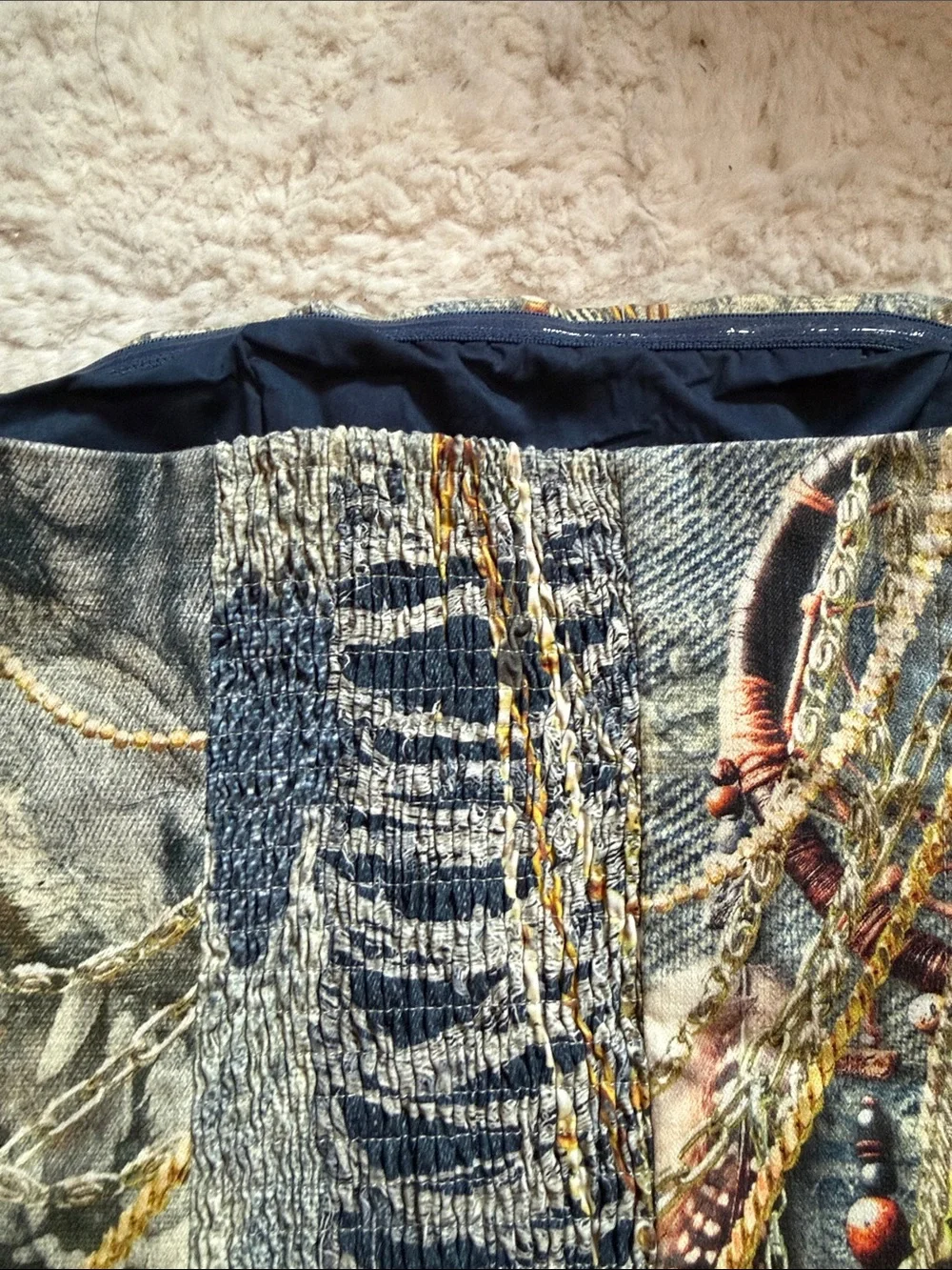 Heritage America Denim Bustier Top - Navy - Picture 3 of 5